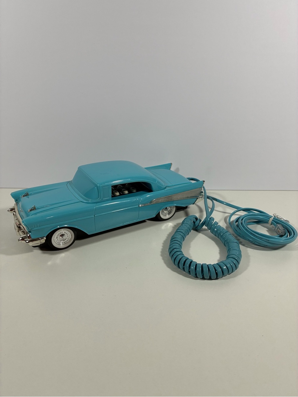 Vintage Telemania 1957 Chevy Bel Air Car Telephone Teal Aqua Blue ‘57 Chevrolet